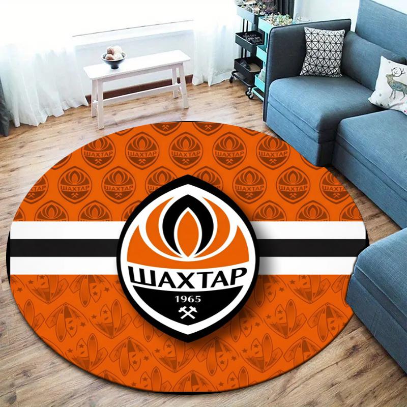 Shakhtar Donetsk Round Area Rug,Carpet Rug for Living Room Bedroom Sofa Playroom Decor,Non-slip Floor Mat