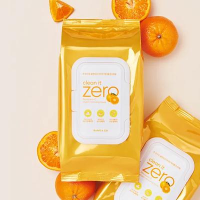 Clean It Zero Mandarin C Веганские очищающие салфетки 80 штук