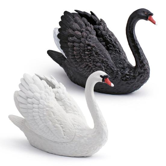 Simulation Swan Model White Swan Figurine Miniature Farm Animal Educational Toy Realistic Poultry Decoration Ornament