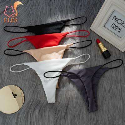 Женское нижнее белье Летнее сексуальное бесшовное тонкое нижнее белье танга из ледяного шелка с низкой посадкой