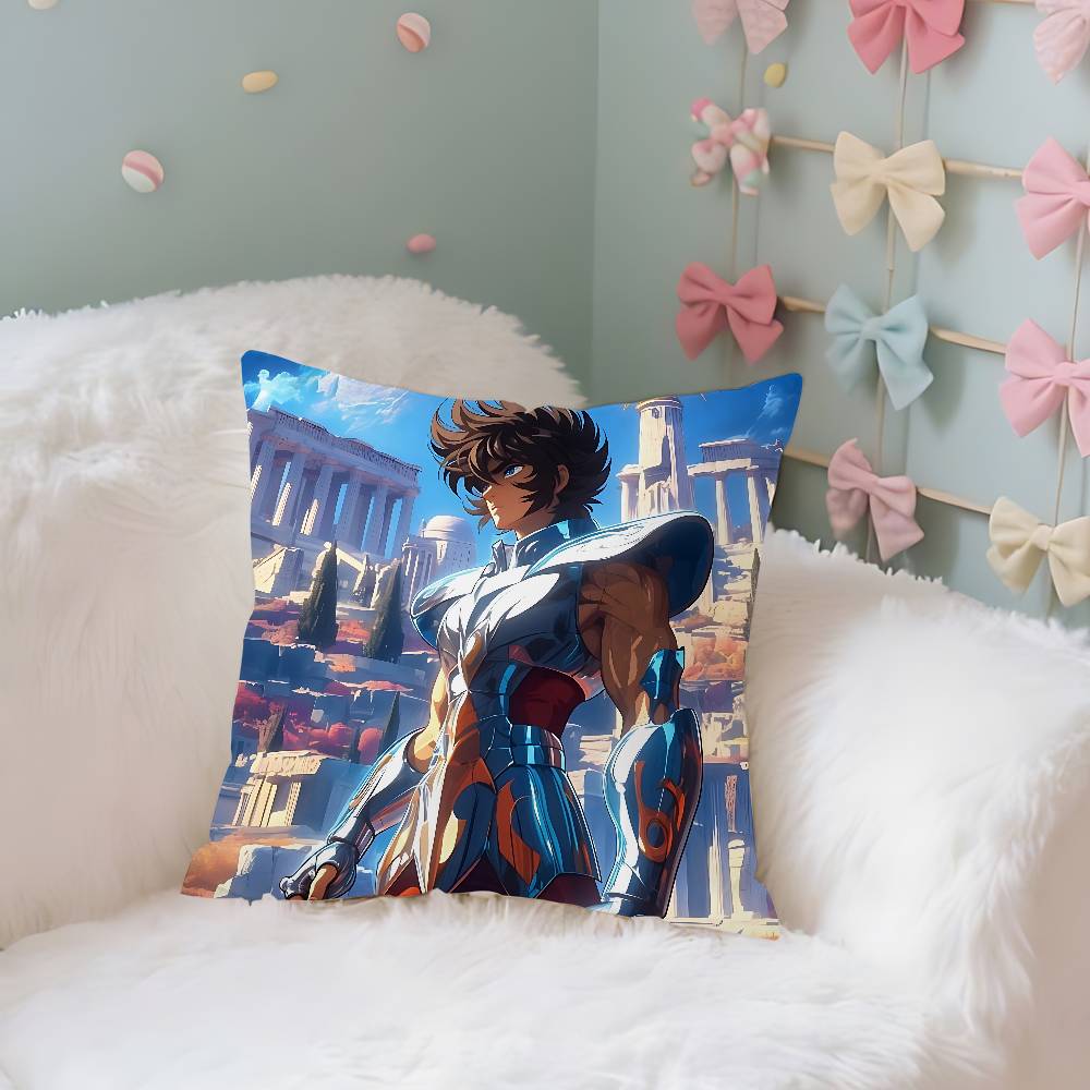 S-Saint-SeiyaS Knights Pillow Case Cushion Cover Soft Cute Throw Pillow Case For Car Sofa Pillowcase Polyester With Zipper