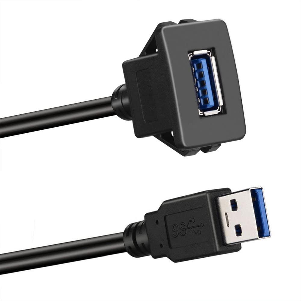 Single Port USB 3.0 Flush/Mount/Socket Flush Mount Exrending Wires Extension Cable Male To female