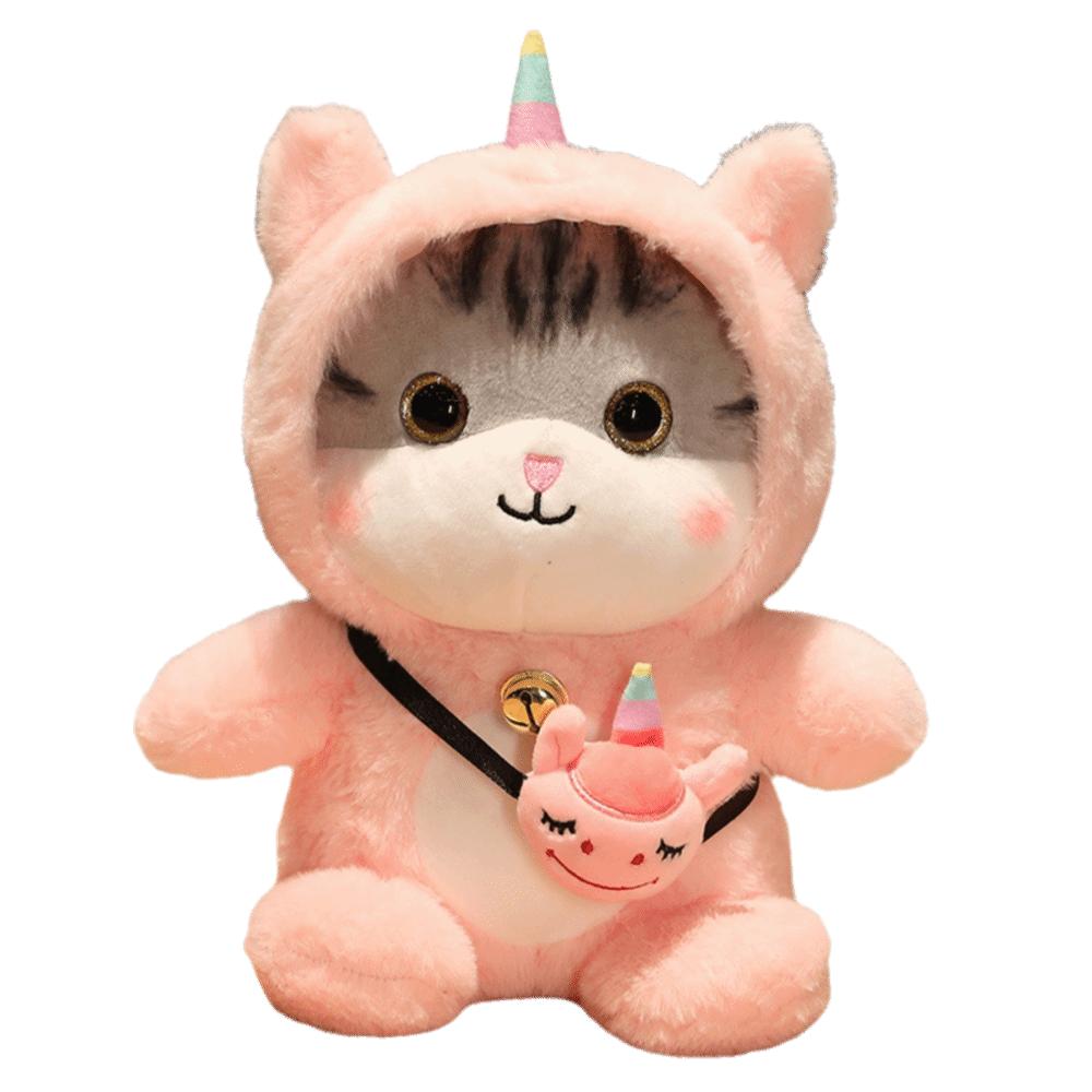 Bell Feature Stuffed Animal Toy Soft Material Cat Doll Cartoon Cat Plush Toy  Birthday Present