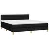 3140707 vidaXL Lit à sommier tapissier avec matelas Noir 160x200 cm Tissu