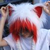 Cat Ear Hat with Braids Double-Layer Ears Decor Soft Plush Anime Cosplay Hat