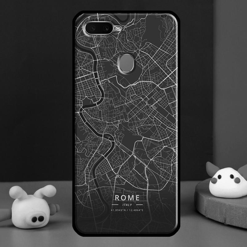 Чехол-карта страны с набросками города Ins Travel для Oppo A98 A78 A58 A15 A16 A17 A5 A9 A91 A52 A72 A76 A96 A74 A94 A54 S A57 A77