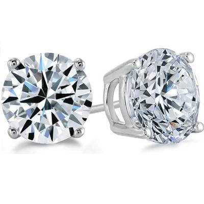 Драгоценности Prim .50 ct. Серьги-гвоздики с муассанитом - цельное белое золото 14 карат - потрясающие и сверкающие