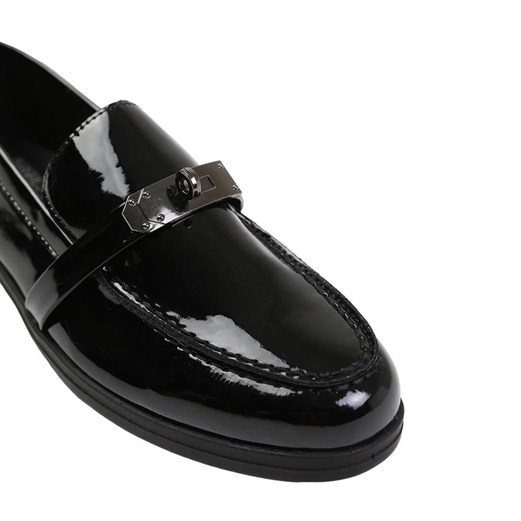 Where's That From Womens/Ladies Monaco Metal Detail Wide Loafers