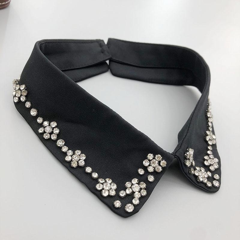 Beading Fake Collar Women Elegant Diamond Detachable Collars for Woman False Shawl Shoulder Wrap Lapel False Collars Woman Tie