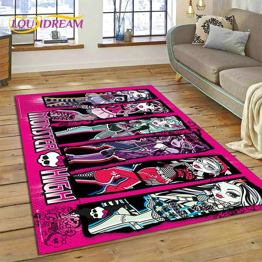 Мультяшный Ковер Monster High Draculaura Вампир для Гостиной Спальни Домашний Декор, Нескользящий Декоративный Коврик для Дивана Прихожей Подарок