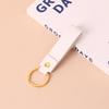 Креативный минималистичный брелок из ПУ кожи: Однотонный автомобильный кулон против потери и аксессуар для сумки