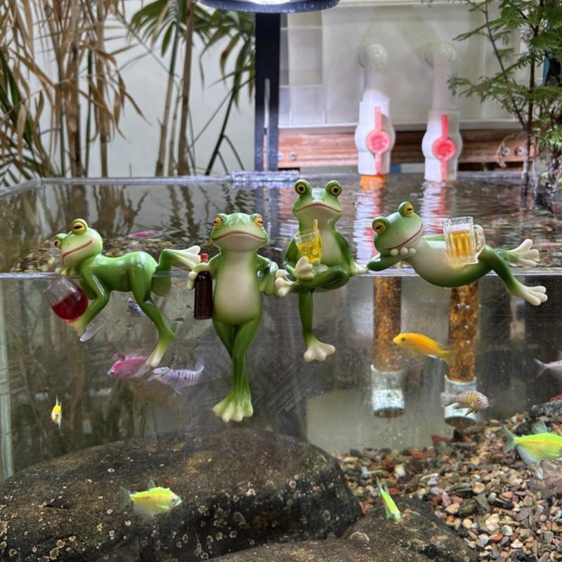 Статуэтки лягушек, обнимающие горшки, украшения для растений, миниатюрные фигурки лягушек, садовый декор, уличные подвески для растений, декор