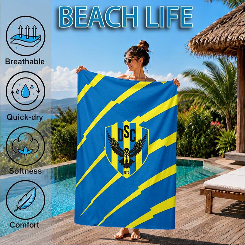 Duhok Dynamic Sports Emblem Beach Towel, Quick-drying, Easy to Care for, Suitable for Both Fitness and Beach Vacations,Sports Essential