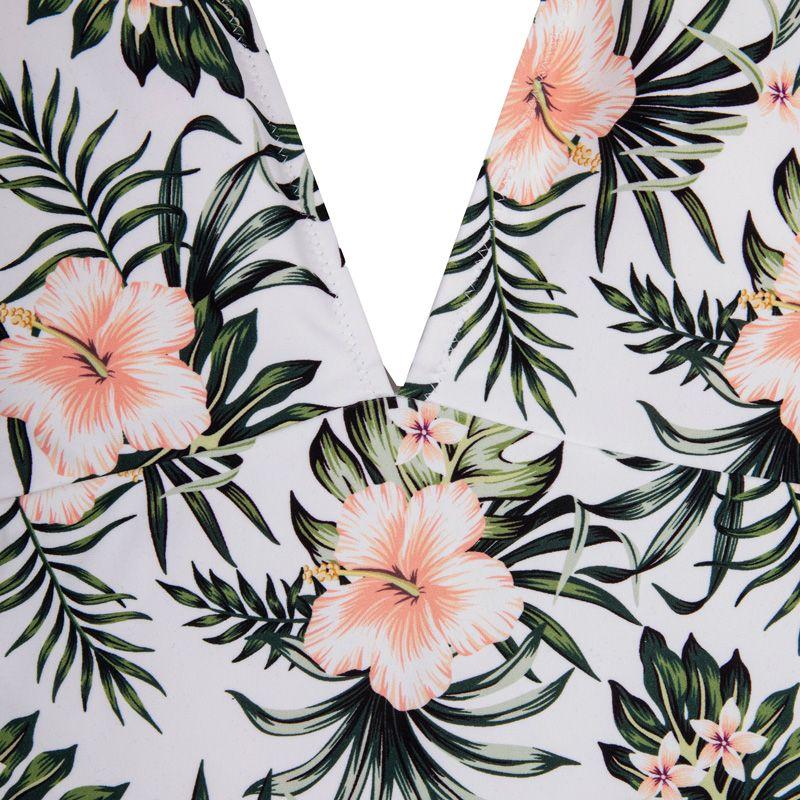 Женский тропический белый цельный купальник HIGH PRESSURE