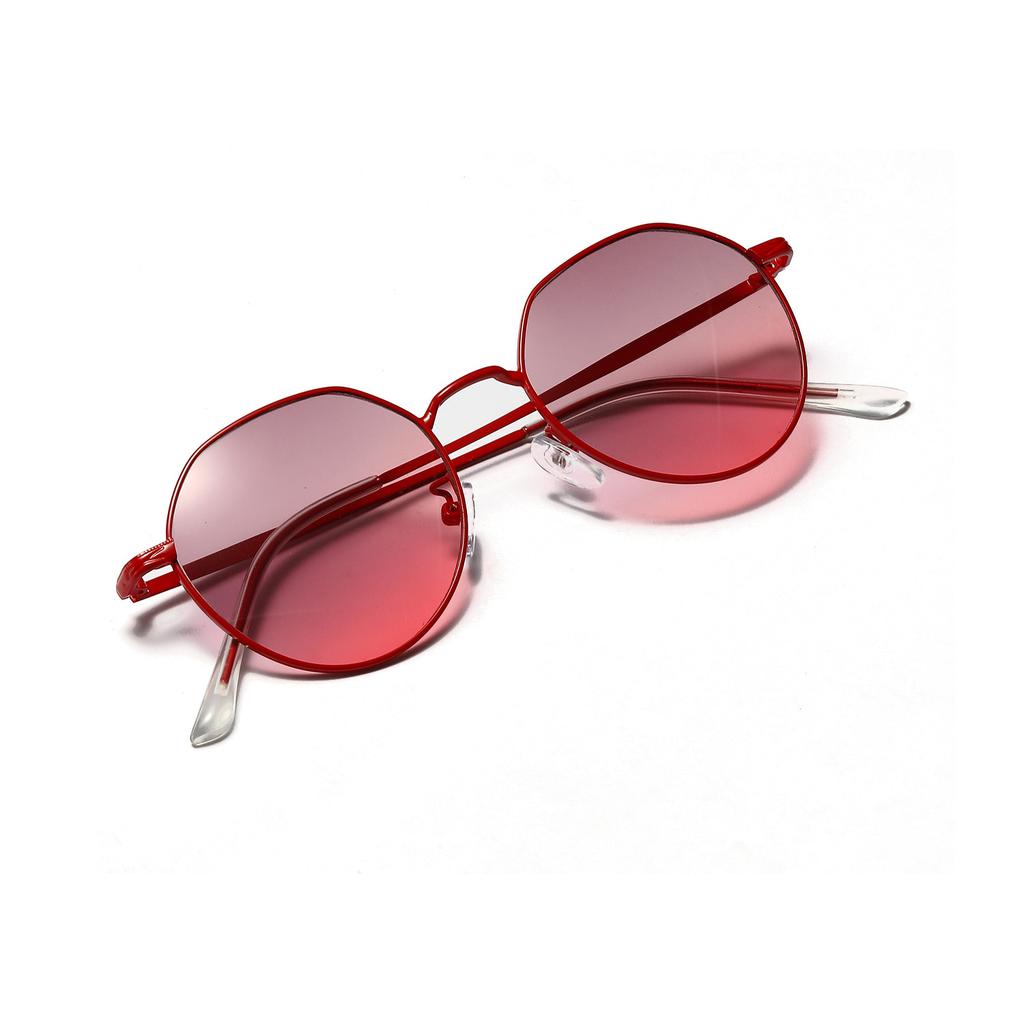 Круглые очки в маленькой оправе для уличной стрельбы, цвет красный, литературные солнцезащитные очки, женские солнцезащитные очки Ins Metal для мужчин