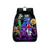Rainbow Friends Color Anime Cartoon Print School Backpack For Boys Girls And