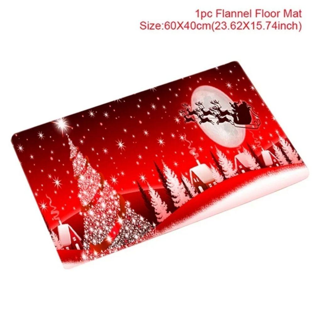 2026 Christmas Floor Mat Santa Claus Living Room Bedroom Carpet Outdoor Courtyard Christmas Decorations Happy New Year