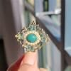 Baroque Court Pearl Green Hollow Gemstone Brooch, Retro Corsage Men's and Women's Clothing Pins