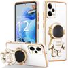 Silicone Case - E.F.CONNECTION - For Xiaomi Redmi Note 12 Pro 5G - White - Astronaut Stand - Anti-Scratch