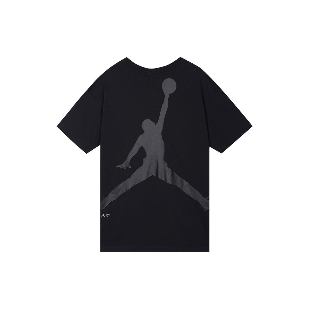 Jordan X Fragment Design Совместная однотонная футболка с круглым вырезом и короткими рукавами, мужские топы, черный DA2986-010