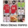 Moo Deng Tiny Baby Hippo Star Thailand Cute Pygmy Hippo Unisex Children Kid Boy Girl T-Shirt Print Short Sleeve Round Neck