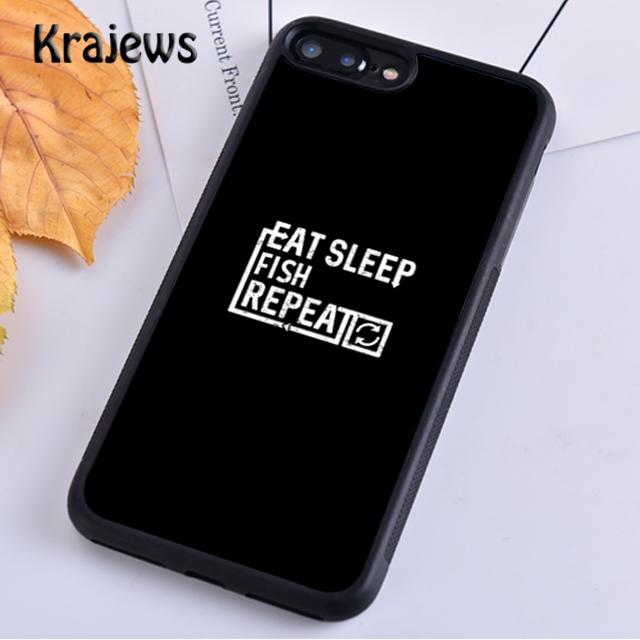 Krajews Eat Sleep Fishing Repeat Phone Case Cover For iPhone 17 Air 16 15 14 plus 12 13 pro max coque Fundas