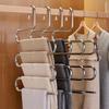 5pcs Five-Layer Pants Rack Stainless Steel Trouser Rack Multi-Layer Hanger  Wardrobe Organization