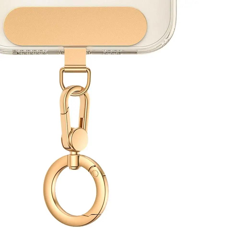 Universal Metal Phone Lanyard Gasket Patch Rotatable Metal Buckle Hanging Steel Clip Card Cord Tab Mobile Phone Accessories 1