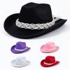 Classical Fedoras Cowboy Hat for Travel Wide Brimmed Hat Western Cowboy Hat for Boy Man Adults Fedoras Hat