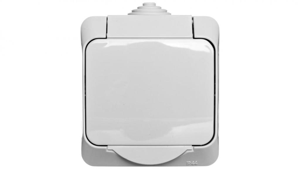 Cedar Plus Hermetic Socket Z/U With Flap And Shutters 16A Ip44 Gray Wde000640