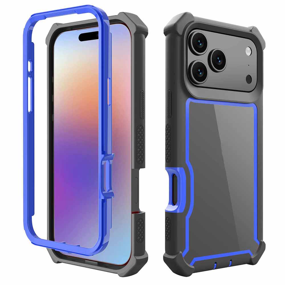 For iPhone 17 Pro Max Case Clear Detachable 2 in 1 Shockproof TPU+PC Phone Back Cover