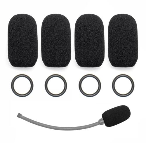 Voarmaks A20 Microphone Covers, 4-Pack Chubby Mic Foam Covers & 4 Silicone O-Rings for Bose A20, A30, and A10 Aviation Headsets with High-Density Spon