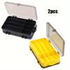 2 Pcs Fishing Tools Double-sided Folio Box Double-sided Portable Plastic Luya Box Accessories Box Bait Storage Box