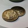 Antique Craft American 1 USD 1880 Metric Brass Silver Plated Collection Commemorative Coin