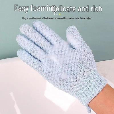 Двусторонние перчатки для купания для мужчин и женщин — бережное, интенсивное очищение и обеззараживание грязи, безболезненная чистка спины пятью пальцами.
