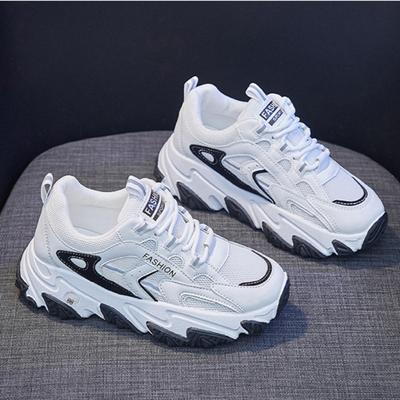 Повседневные сетчатые дышащие кроссовки с толстой подошвой, подходящие по цвету, женские 2024, новые модные простые универсальные женские туфли, осеннее время