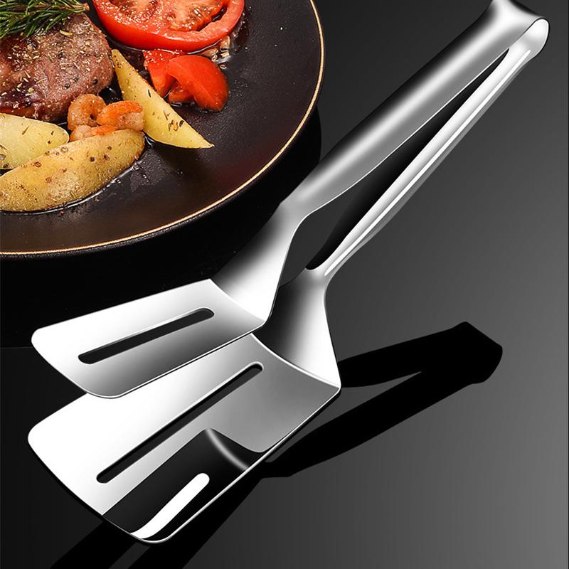 304 Stainless Steel Steak Tong Non-Slip Grip Heat Resistant BBQ Clip for Barbecue Grilling Kitchen Food Serving Tong Bread Clip