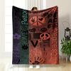 Peace and Love Graphic Blanket Design Flannel Blanket for Bedroom, Living Room, Sofa, and Nap Sofas.