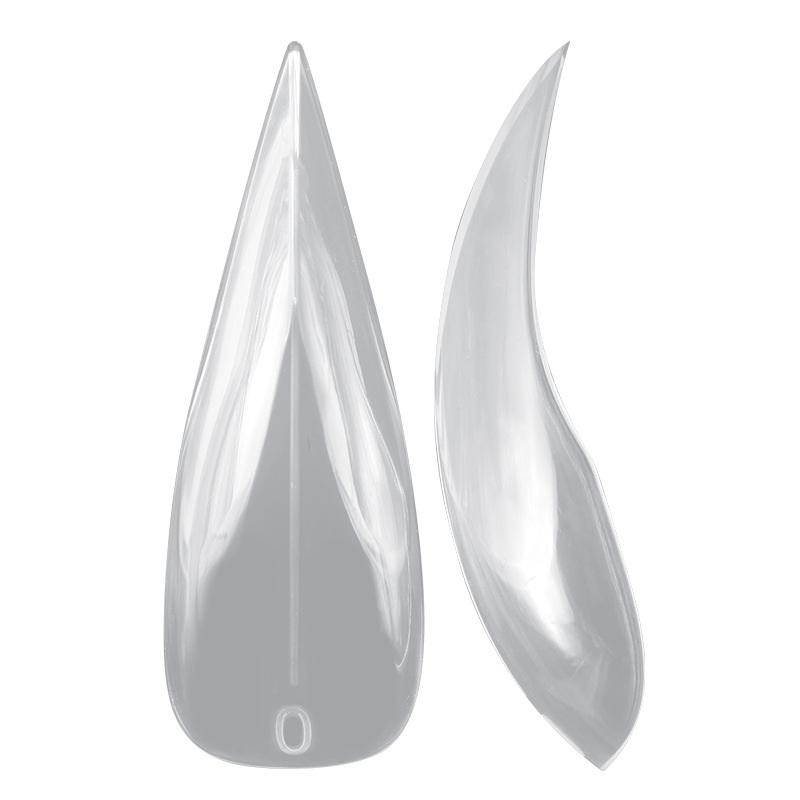 140 шт./коробка Короткие изогнутые стилетные ногти Двойная форма для наращивания ногтей 3D Кошачий коготь Скульптурные акриловые ногти Полное покрытие Формы