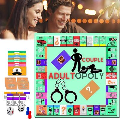 Adultopoly Настольная игра Пары Adultopoly Игра для свиданий на ночь Веселая интерактивная карточная игра для отношений Карты для разговоров для пар
