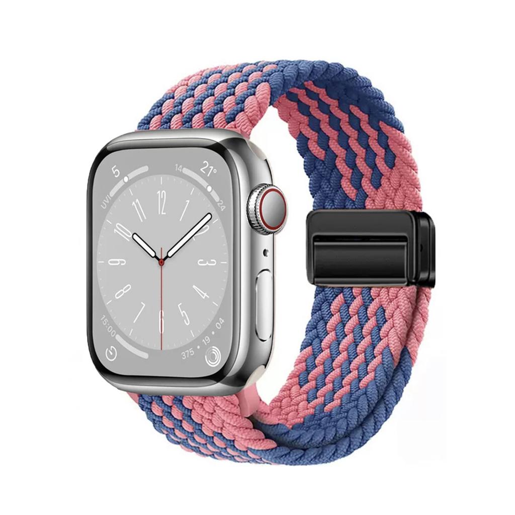 Magnetic Nylon Strap Adjustable Buckle for Apple Watch Strap Ultra2 49mm 45mm 44mm 41mm 40mm 38mm Band for Apple Watch Band iWatch 9 8 7 6 5 4 3 2 SE