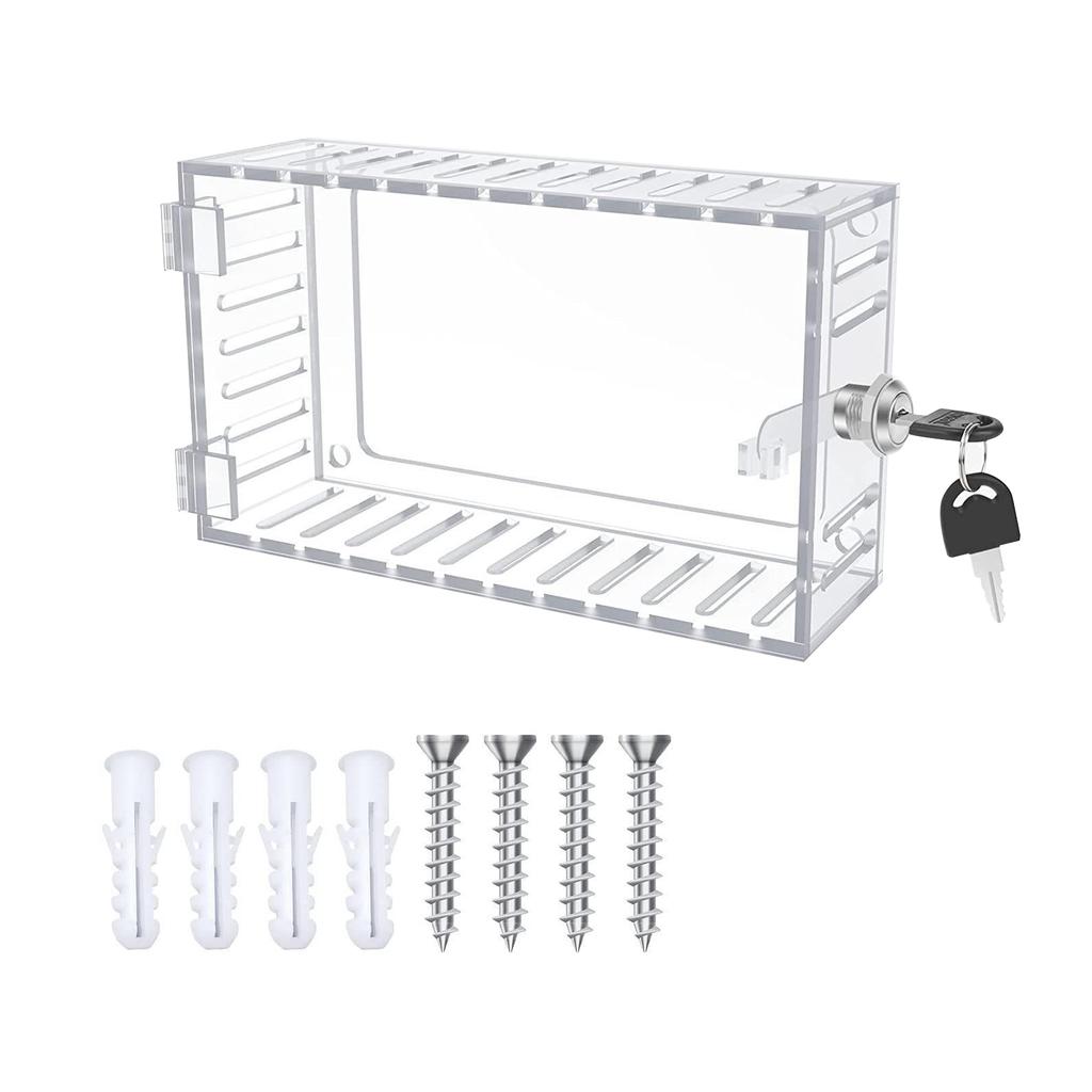 Thermostat Lock Box with Key,Clear Large Thermostat Guard for Thermostat On Wall,Thermostat Guard,Thermostat Cover