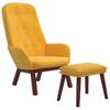 Recliner Chair with Ottoman Mustard Yellow Velvet