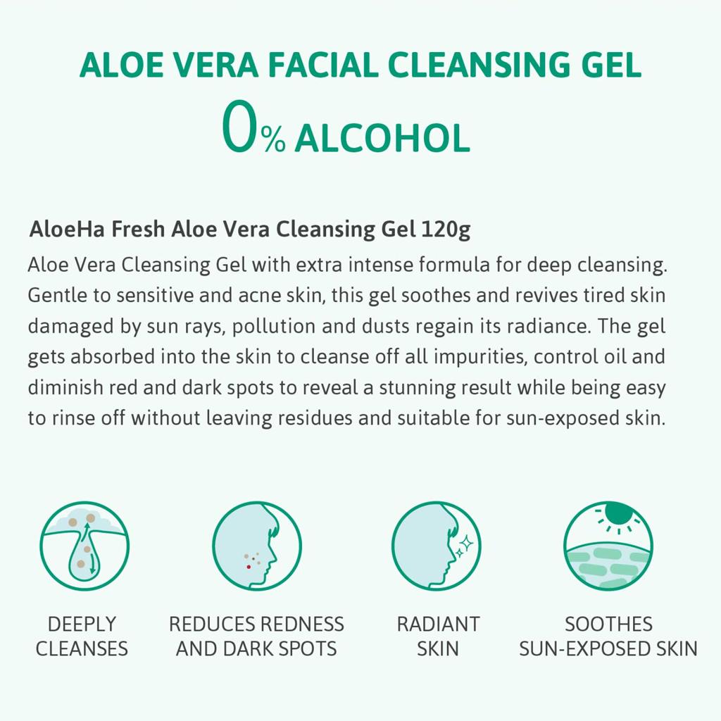 Cathy Doll Aloe Ha Fresh Aloe Vera Успокаивающий очищающий гель 120 мл - Тайский уход за кожей