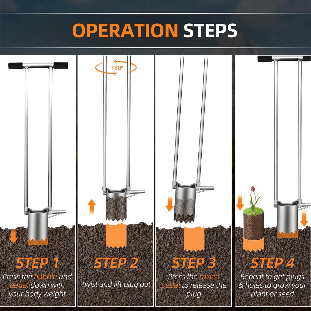Инструмент для рассады луковиц с длинной ручкой, зубчатым основанием, садовая рассадопосадочная машина для лампочек с мягкой ручкой, сверхмощная