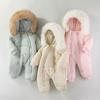 Winter Childrens Thickened Bodysuit Baby Clothes Warm Hooded Fleece Jumpsuit