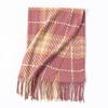 New Korean Style Sweet and Warm Faux Cashmere Scarf Checkered Student Couple Winter Thickened Warm Scarf