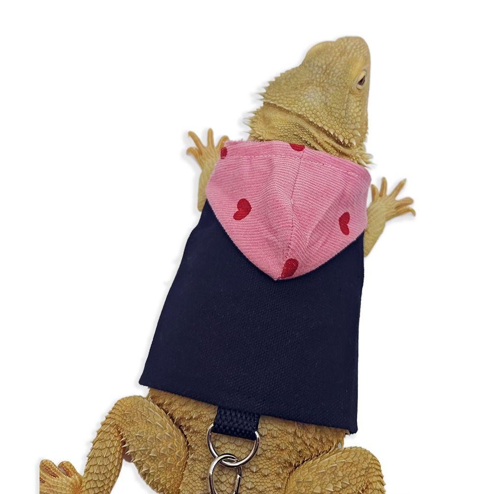 Canvas Bearded Dragon Lizard Hoodie Colorful Lizard Harness Vest Walking