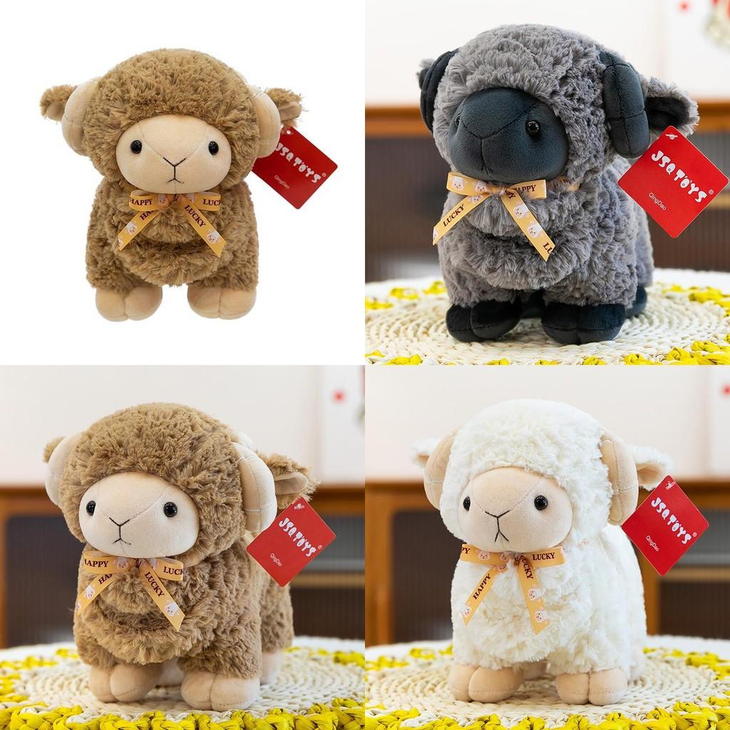 Jsqtoys Овечка Милая Плюшевая Кукла С Бантиком И ПП Хлопок Для Подарка Детям