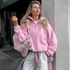 New Style Fashion Loose Pullover Hoodie Polar Fleece Blouse Sweatshirt Streetwear Women